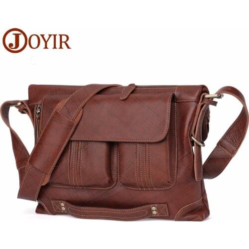 JOYIR Genuine Leather Bag Men Messenger Bags Multifunctional Handbag Briescase Business Men School Shoulder Crossbody Bag Bolsas