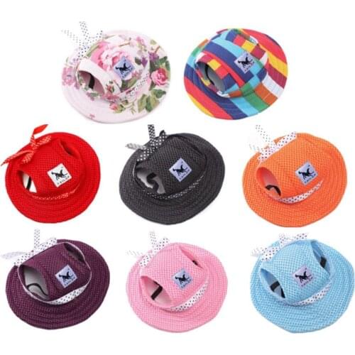 Pet Dog Fashion Cap Canvas Cap Dog Baseball Beach Visor Hat Puppy Outdoor Cap Headdress Accessories Comfortab Sun Protective Hat