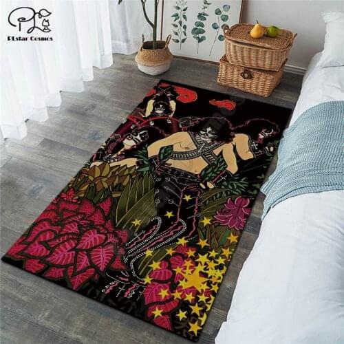 Classic KISS Carpets Soft Flannel 3D Printed Rugs Mat Rugs Anti-slip Large Rug Carpet Home Decoration style-1