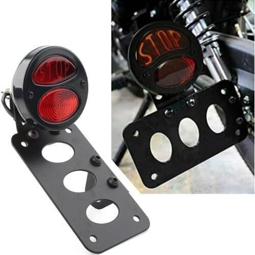 Motorcycle Stop Side Mount Tail Brake Light License Plate Bracket For Harley Softail Sportster Chopper Bobber Electra Glide