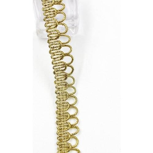 High Quality Gold Lace Fabric Curtain Guipure Wide 1.2cm Ribbon 1M Laces Sewing Applique Lace For Dress Decoration dentelle RT16