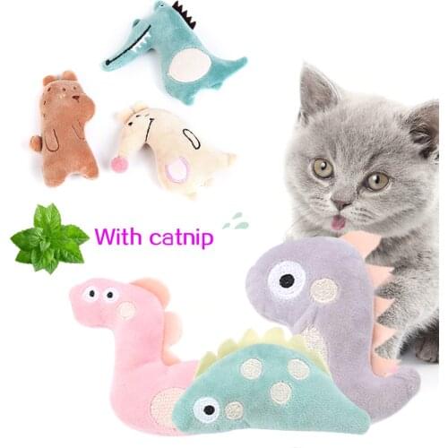 2020 New Mini Cat Grinding Catnip Toys Funny Interactive Plush Cat Teeth Toys Pet Kitten Chewing Toy Claws Thumb Bite Cat Mint