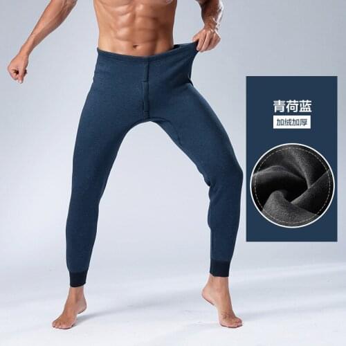 2018 Autumn And Winter New Men Velvet Warm Pants Thickened Resistant Cold Hot High Quality Trousers Navy Purple Dad Gift