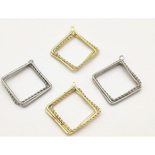 New Arrival! 37x35mm 100pcs Zinc Alloy Square shape Charm for Handmade Necklace/Earring DIY Parts,Jewelry Accessories Findings