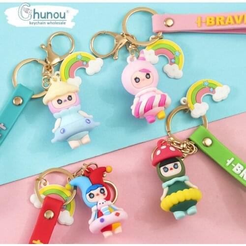 New Keychain Cartoon Silicone Anime Keychain Accessories Lovers Charm Keychain Fashion Bags Friends Gift Keychain Pendant