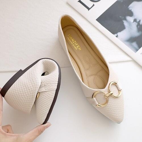 Pointed Shallow Mouth Single Shoes Womens Spring/summer 2021 New Soft-soled Low-heel Ballet Shoes Brand Flat Womens Shoes