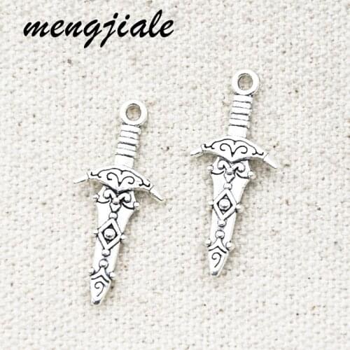 22PCS Wholesale Vintage Metal Dagger Sword Charms For Handmade Jewelry Findings DIY Craft
