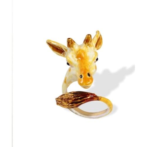Animal Three-dimensional Creative Hand-painted Enamel European and American New Fashion Personality Open Ring Ring Jewelry