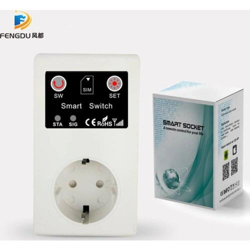 16A GSM Socket Outlet Remote Control Power Switch Temperature Sensor Smart Home Relay Controller SMS App Garage Door Gate Opener