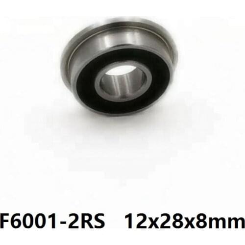 10pcs/50pcs F6001-2RS F6001RS F6001 2RS RS Flanged Bearing 12x28x8mm flange deep groove ball bearings 12*28*8