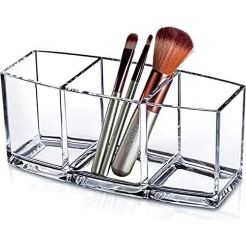 Transparent Acrylic Makeup Organizer Lipsticks Makeup Brush Holder Power Box Holder Case for Cosemtic Beauty Blender Sponge