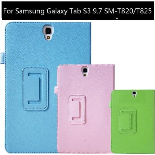 Luxury Folding Stand Cover For Samsung Galaxy Tab S3 9.7 SM-T820 SM-T825 T820 T825 Flexible Case For Galaxy S3 9.7 T820 PU Cover