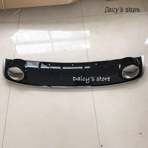 RS4 style auto car PP+Stainless steel Rear Lip diffuser rear bumper end pipe exhaust fit For Audi A4 B8 facelift 2013-2016