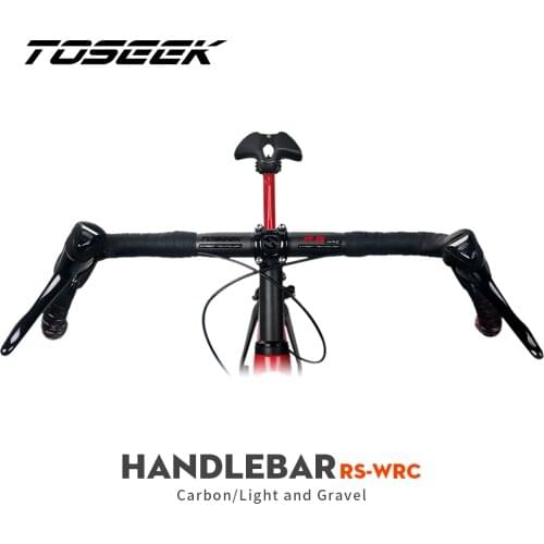 TOSEEK RS-Wrc Carbon Gravel Handlebar Exotropism Handle Bar 31.8mm Cyclocross Road Bike handlebars 400/420/440mm Matte Black