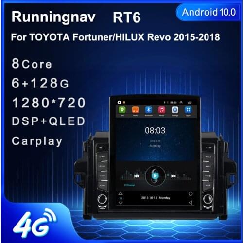 Runningnav For TOYOTA Fortuner/ HILUX Revo/ Vigo 2015-2018 Tesla Type Android Car Radio Multimedia Video Player Navigation GPS