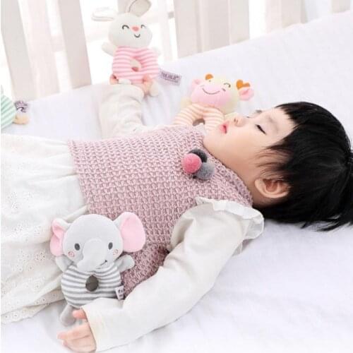 HAPPY MONKEY Baby Rattles Toys Baby Hand Rattles Cartoon Animal Plush Hand Bell For Infants Toddlers 0-1 Years Baby Rattle