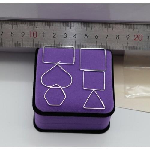 925 Sterling Silver Polygon Large Big Hoop Earrings For Women Men Triangle Hexagon Heart Rhombic Ear Rings Earings Jewelry