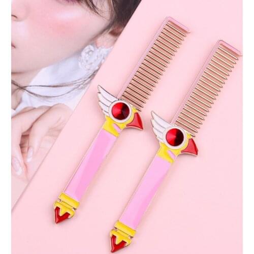 Cute Girl Makeup Comb Hairdressing Comb Company Event Gift Shape Metal Straight Comb