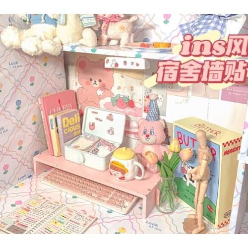 Dormitory cabinet desktop decoration creative viscous easy to operate waterproof variety of choices lovely cartoon wallpaper J06
