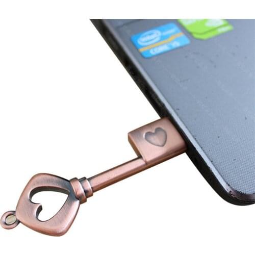 USB flash drive real capacity pen drive 128G 4G 8G 16G 32G 64G Metal heart key pendrive memory stick Personalized gift usb stick