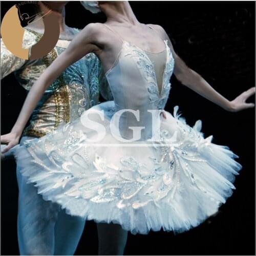 White Swan Ballet Performance Costumes Girls Classical Ballet Tutus White Color Tutu Skirt Hard Tulle Skirts Child Tutu BW1128
