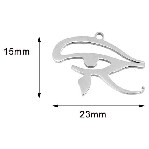 Jewelry DIY Egypt Eye Of Horus Charm Pendant burnish polished stainless steel Metal Necklace 10pcs for men women wholesale price