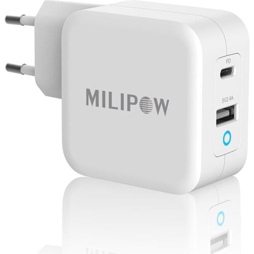 PD 65W GaN charger, dual port charger with USB-A for Apple MacBook MacBook Pro,Air,iPad Pro,iPhone 11/Pro Max,Nintendo Switch