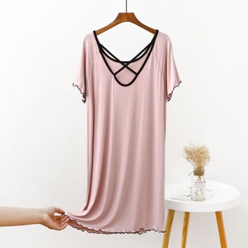 Women Night Dress Nightgown Sexy Nightwear Mini Summer Lingerie Nighty Short Dress Sleepwear Casual Loose Nightdress Clothes