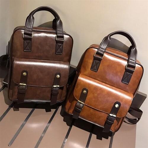 Female PU Leather Ladies Backpack Bags Travel Shoulder Bag Teenger Girl School Bags College Daypack