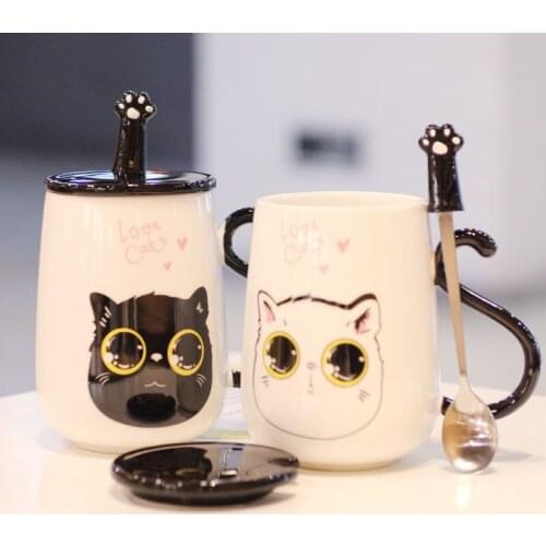 1 PC Novelty Cartoon Cute Cat Animal Milk Mug Ceramic Creative Coffee Porcelain Tea Cup Gifts