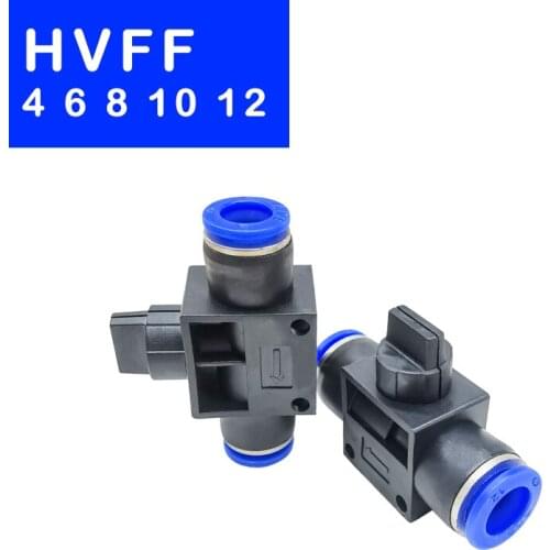 100PCS HIGH QUALITY HVFF4/6/8/10/12, 4/6/8/10/12mm Pneumatic Air 2 Way Quick Fittings Push Connector Tube Hose Plastic