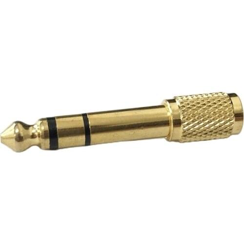 2pcs Gilded Adapter Connector Converting 6.5mm to 3.5mm 6.5 to 3.5 Male to Female for MIC Microphone