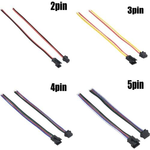 2pin 3pin 4pin 5pin 6pin JST Connector 15cm Male Female Cable for 3528 5050 RGB RGBW WS2801 WS2812 LED Strip Terminals