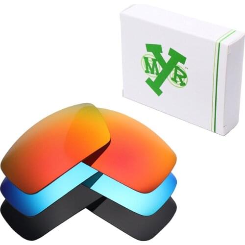 3 Pairs Mryok POLARIZED Replacement Lenses for Oakley Canteen 2006 Sunglasses Stealth Black & Ice Blue & Fire Red