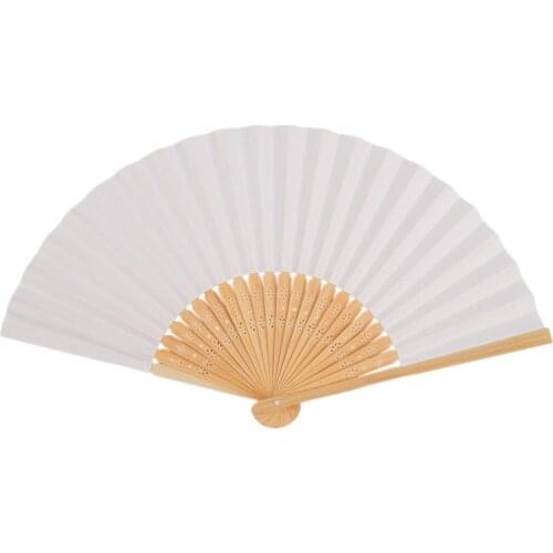 30 PCS folding Paper hand fan custom halloween ladies baby shower wedding favors gift birthday party decoration(white)