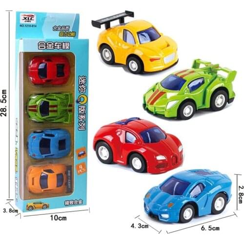 4pcs/set Alloy Diecast racing car Models Pull Back car Mini sports Cars Collection for children gifts