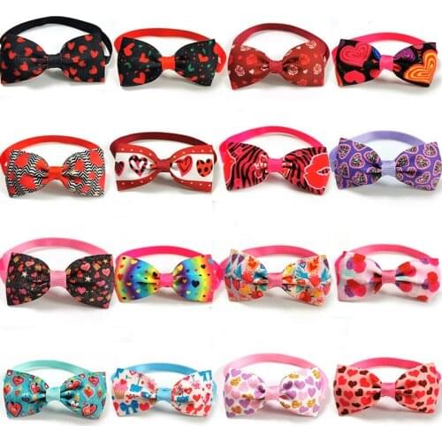50/100pcs Valentines Day Pet Product Dog Bow Tie Dog Pets Bow Tie Necktie Pet Supplies Dog Grooming Products for Small Dogs