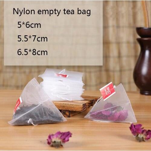 5000pcs/lot Nylon Empty Pyramid Tea Bag Tea Infuser New Tea Strainer Teabags