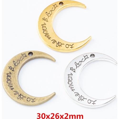 8 pcs Antique zinc alloy to the moon back Charms Diy Jewelry Finding 7850