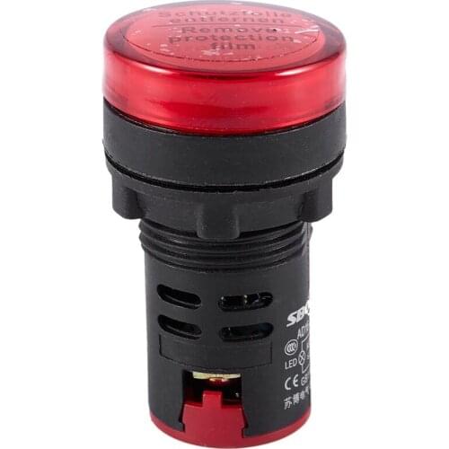 AC/DC 24V LED Power Indicator Pilot Signal Lamp 22mm Red Light