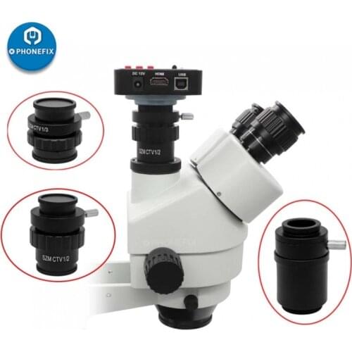 PHONEFIX SZMC TV1/2 TV1/3 CTV Adapter 0.5X 0.35X 1X C-mount Adapter Lens Trinocular Stereo Microscope Replacement Accessories