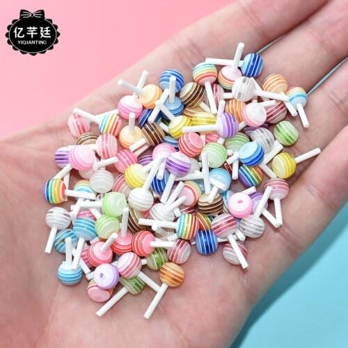 DIY Resin Small 6MM Color Mini Lollipops Miniature Food Play Props Epoxy Mobile Phone Case Accessories