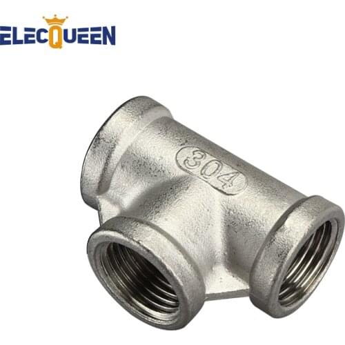 Homebrew Hardware,1/2" Tee 3 way Threaded Pipe Fittings Stainless Steel SS 304 Female, Brewer Hardware, Hombrew Pump fitting