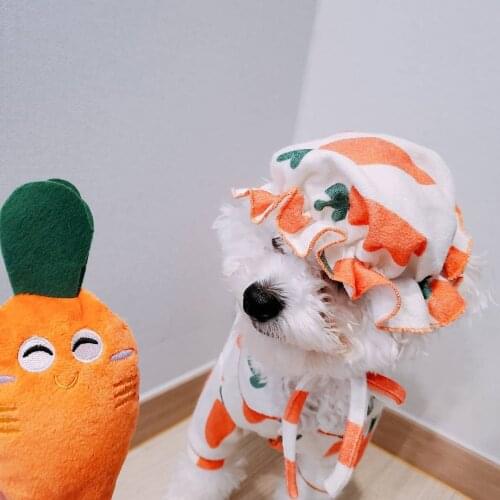 Ins Korean Carrot Cute Plush Squeaky Dog Toys Bite-Resistant Clean Dog Chew Puppy Training Toy Soft Pet Supplies
