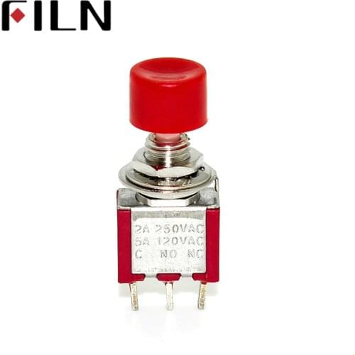 Red ON-(ON) small Toggle Switches 3Pin 6mm Mini Momentary Automatic return Push Button Switch