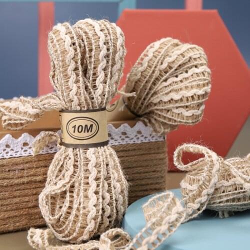 10M/Roll 1.5cm Wide Natural Jute Rope Cord String Twine Burlap Ribbon Crafts Sewing DIY Jute Hemp Wedding Party Decoration Flax