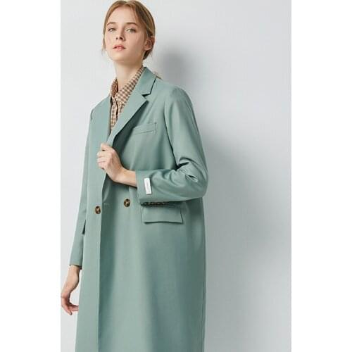 Small suit Korean coat womens 2021 spring and Autumn New Womens wear medium and long green leisure suit top