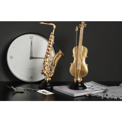 [MGT] Europe originality golden instrument saxophone violin Resin modern Home decor Art Decoration craft ornaments statues