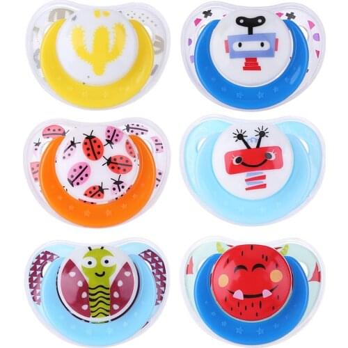 Cute Baby Pacifier with Antidust Lid Safe Newborn Infant Toddler Baby Pacifier Silicone Nipple Soother Infant Teether with Cover
