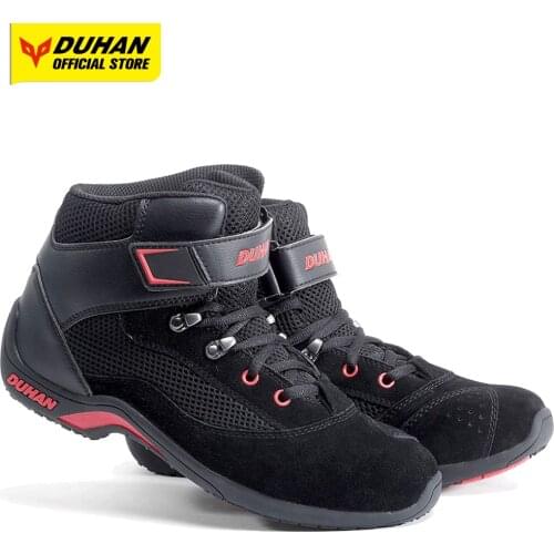 DUHAN Motorcycle Boots Men Mesh Motorcycle Shoes Motocross Off-Road Biker Racing Riding Boots Moto Botas Paste Motorbike Shoes